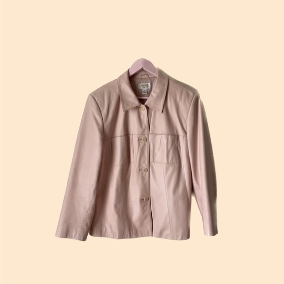 Talbots Jackets & Blazers - Talbots Vintage Pink Leather Jacket